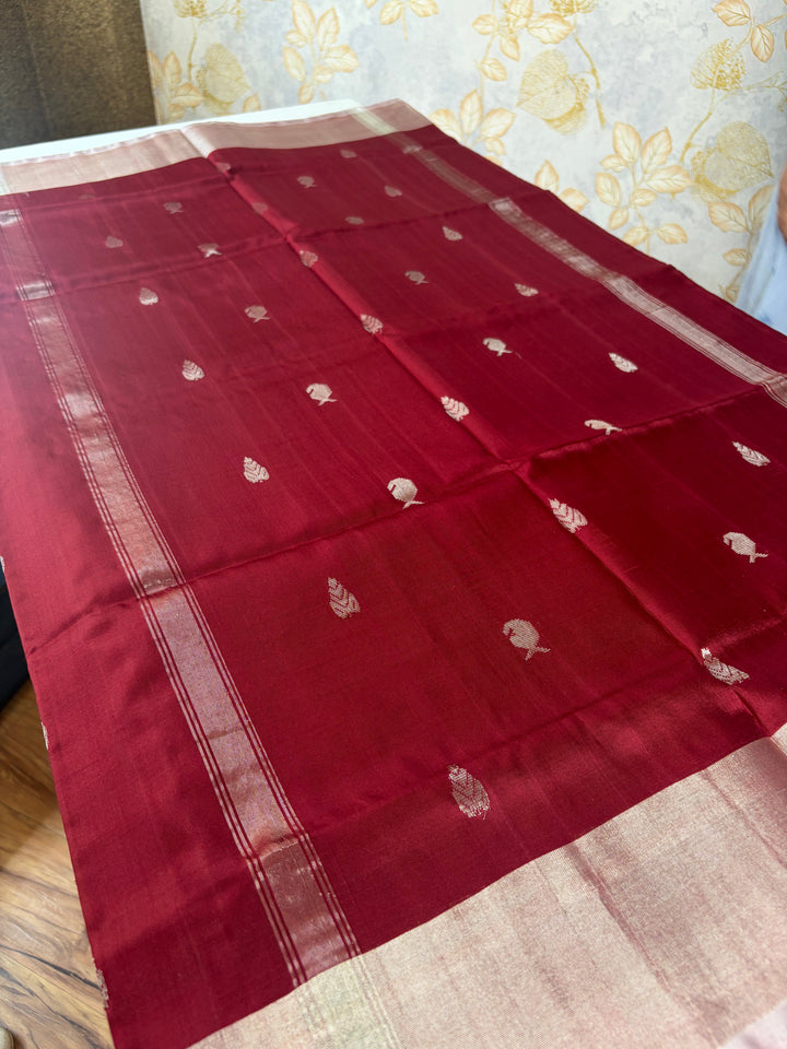 The Maroon Love- Handwoven Uppada Silk Saree | SILK MARK CERTIFIED | SHOBITAM
