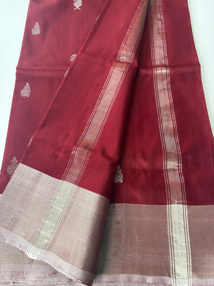 The Maroon Love- Handwoven Uppada Silk Saree | SILK MARK CERTIFIED | SHOBITAM