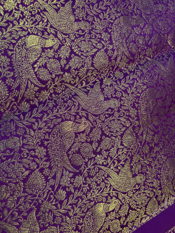 The Royal Queen - Purple Dharmavaram Silk Saree | SILK MARK CERTIFIED | SHOBITAM