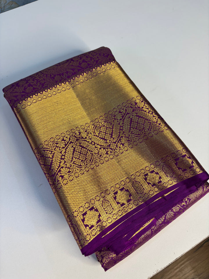 The Royal Queen - Purple Dharmavaram Silk Saree | SILK MARK CERTIFIED | SHOBITAM