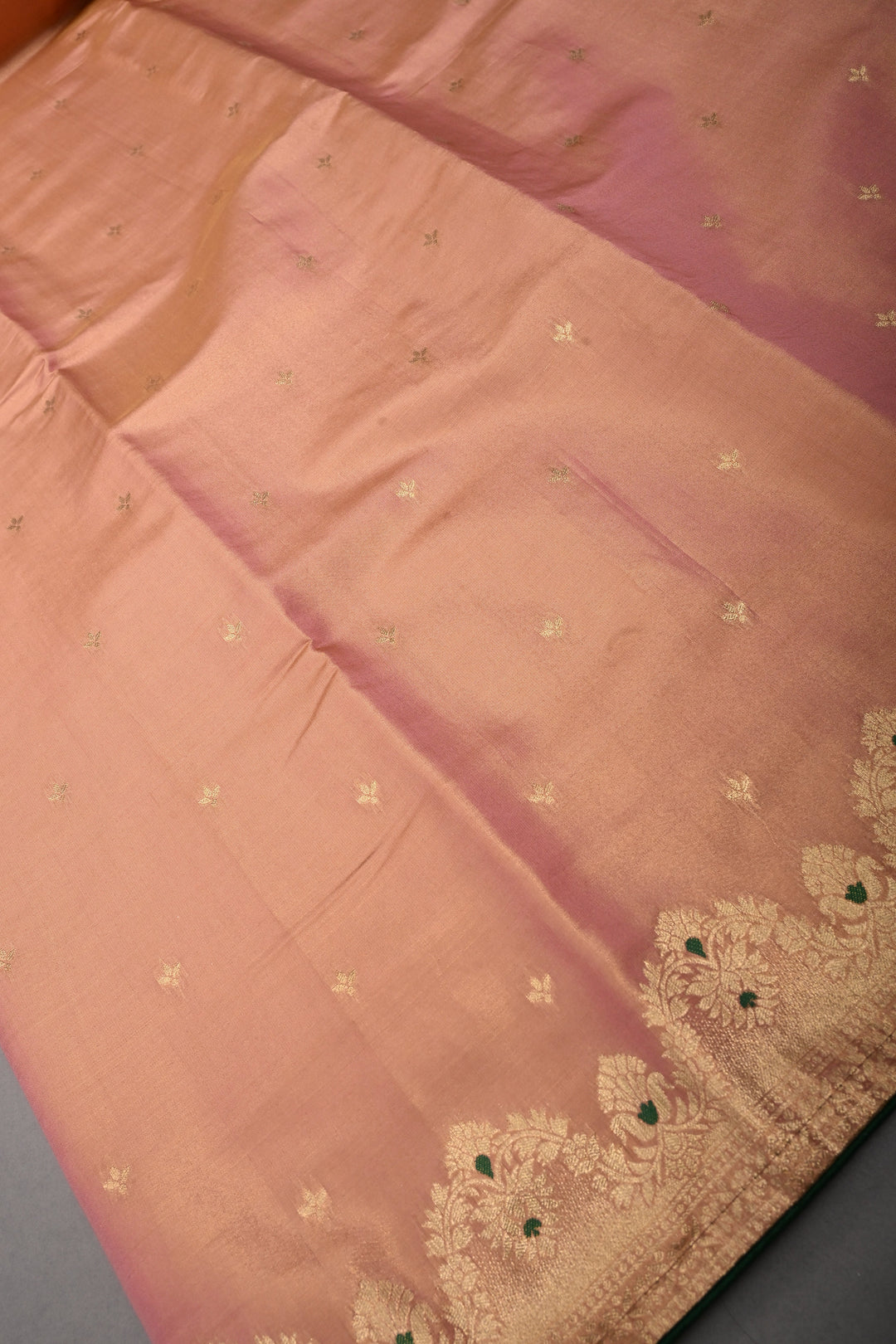 Light Pink Color Paisley Zari Woven Semi Banarasi Tissue Silk Saree  | SHOBITAM