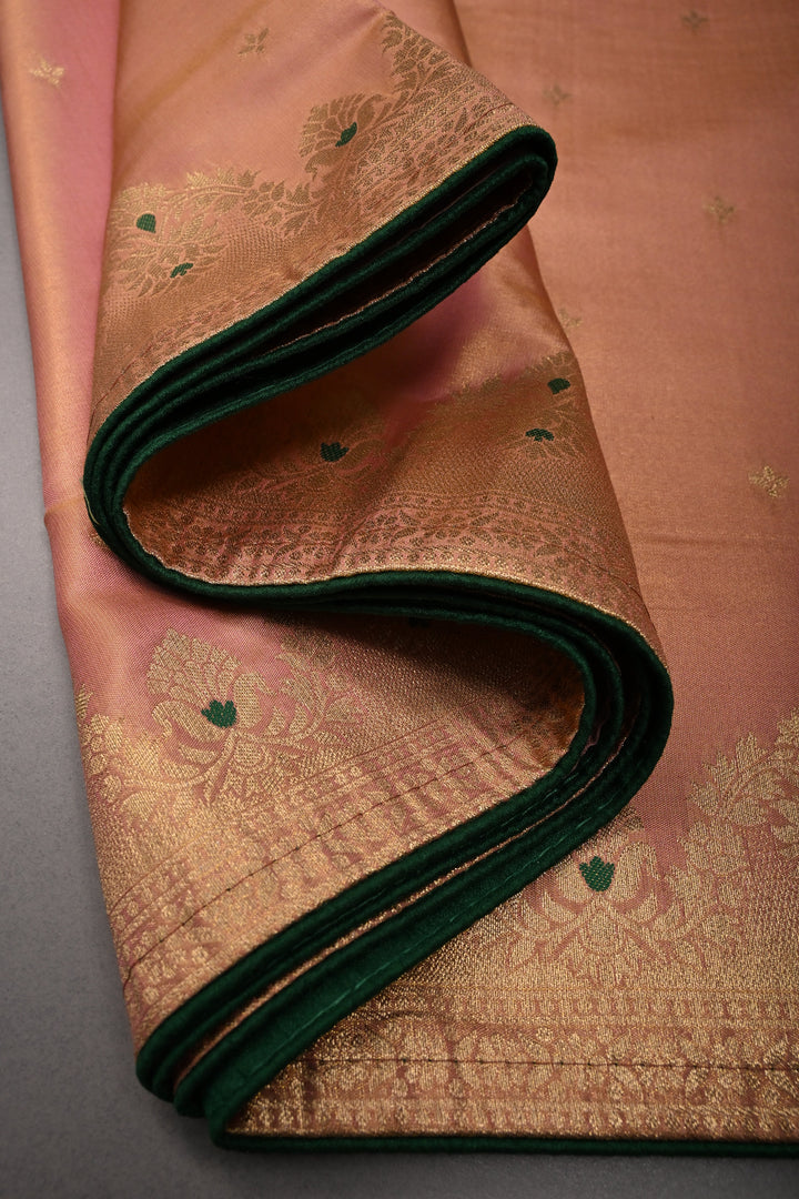 Light Pink Color Paisley Zari Woven Semi Banarasi Tissue Silk Saree  | SHOBITAM
