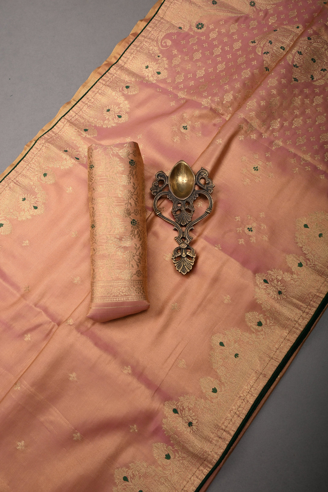 Light Pink Color Paisley Zari Woven Semi Banarasi Tissue Silk Saree  | SHOBITAM