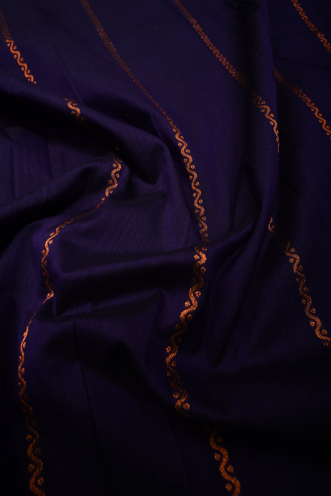 Royal Purple Ilkal Weave Art Silk Bagalkote Saree with Zari Veldhari  Horizontal Stripes and Contrast Temple Border | SHOBITAM