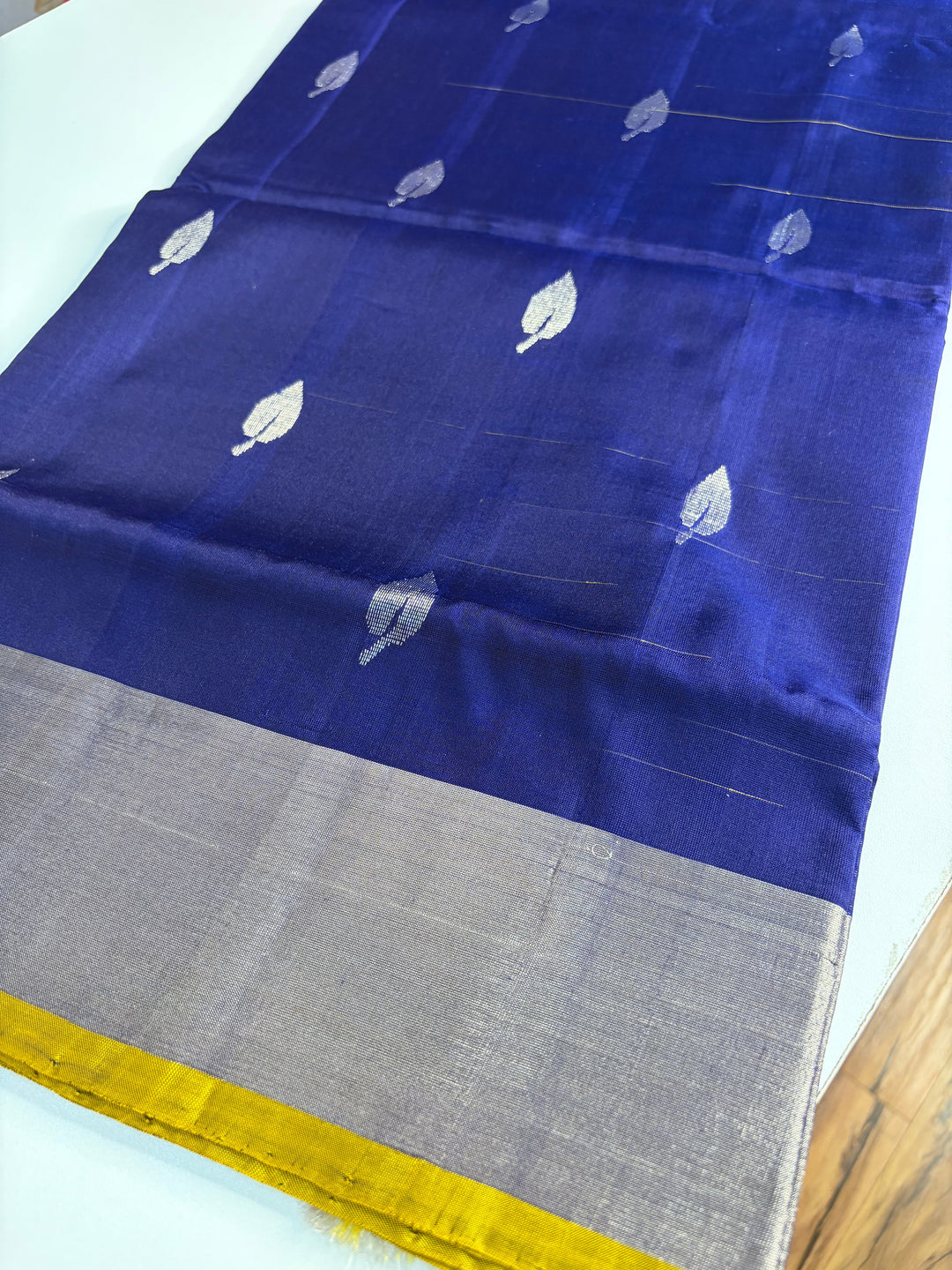 Nila - Blue and Golden Yellow Uppada Silk Saree | SILK MARK CERTIFIED | SHOBITAM