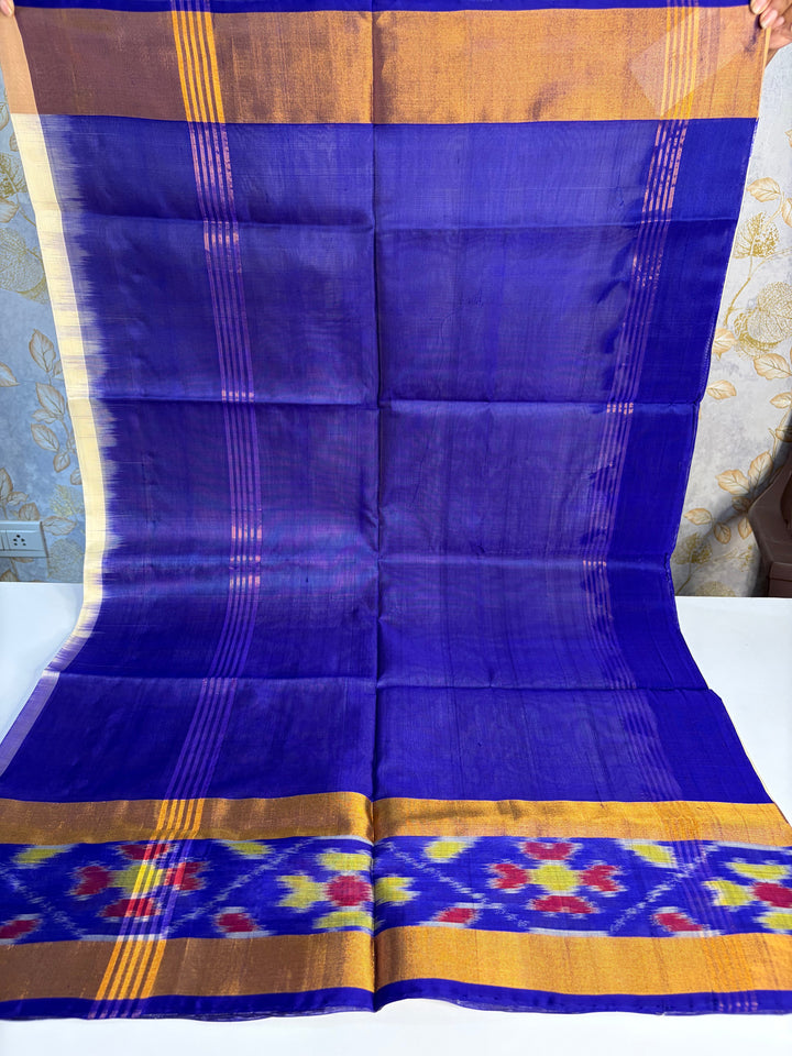 Vyoma - Blue and Cream Uppada Silk Saree | SILK MARK CERTIFIED | SHOBITAM