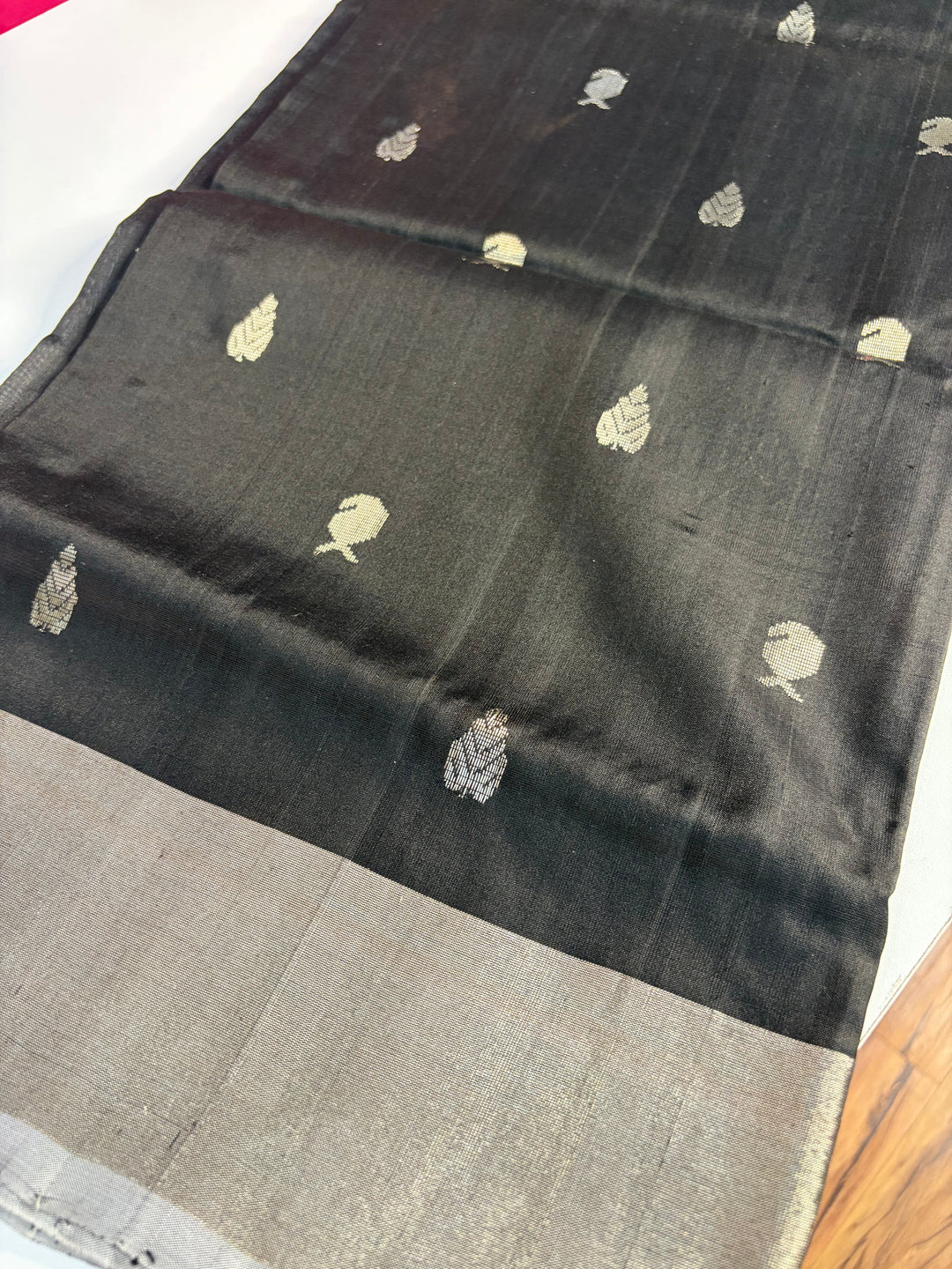 Nyara- Black and Silver Uppada Silk Saree | SILK MARK CERTIFIED | SHOBITAM