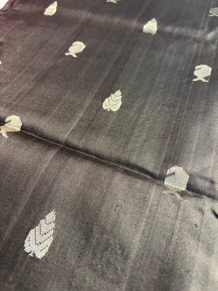Nyara- Black and Silver Uppada Silk Saree | SILK MARK CERTIFIED | SHOBITAM