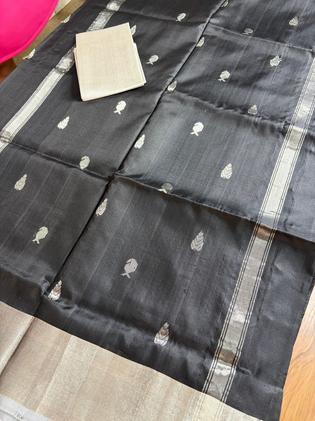 Nyara- Black and Silver Uppada Silk Saree | SILK MARK CERTIFIED | SHOBITAM
