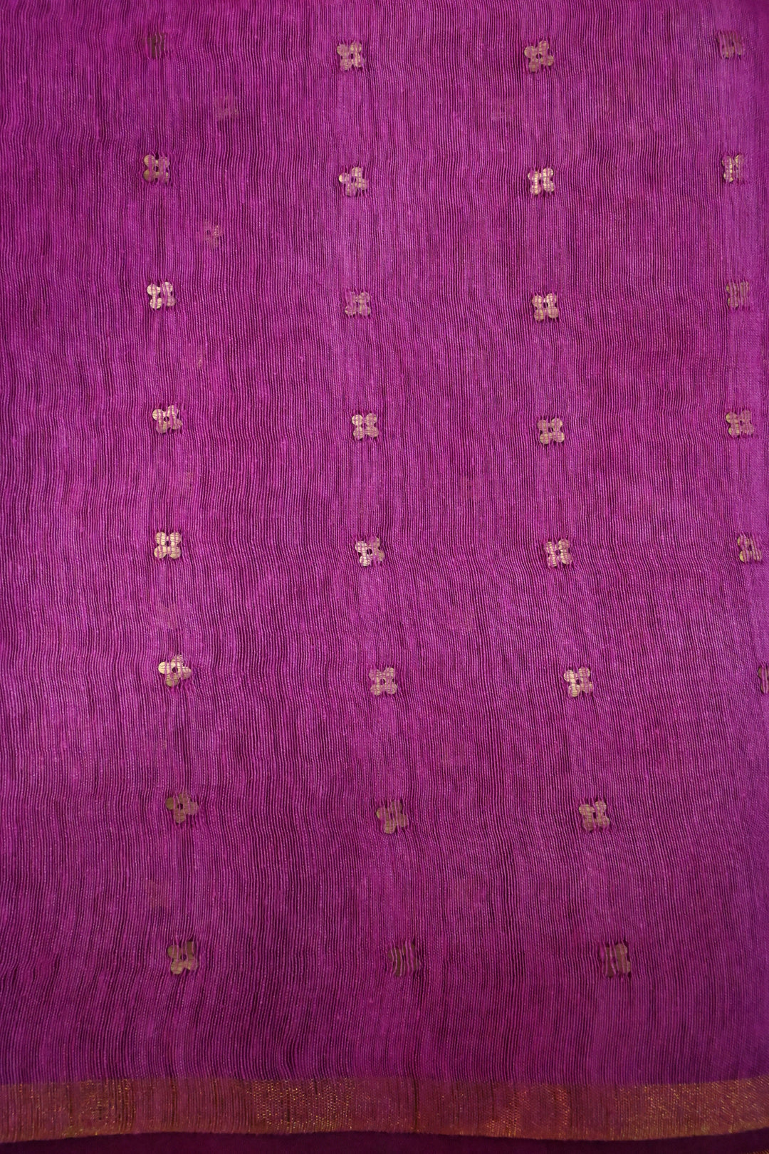 Rani Pink Matka Muslin Silk Saree with Pocket Sequins and Minimal Zari Border | SILK MARK CERTIFIED | SHOBITAM