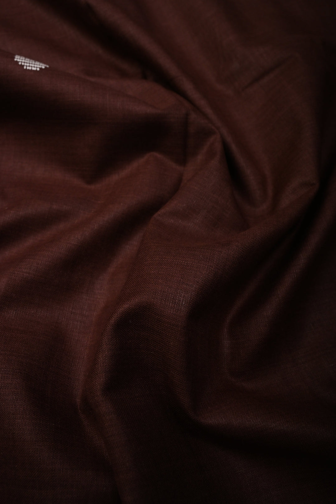 Coffee Brown Bhujodi Kala Cotton Saree with Thread Buttas and Meenakari Tree of Life Pallu | SHOBITAM