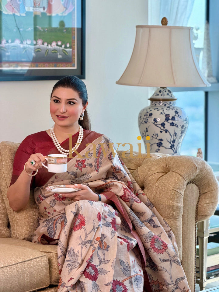 Magan Kalamkari Saree | SILK MARK CERTIFIED | SHOBITAM