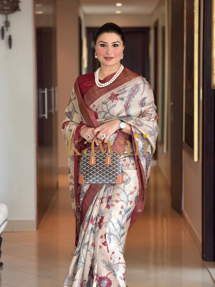 Magan Kalamkari Saree | SILK MARK CERTIFIED | SHOBITAM