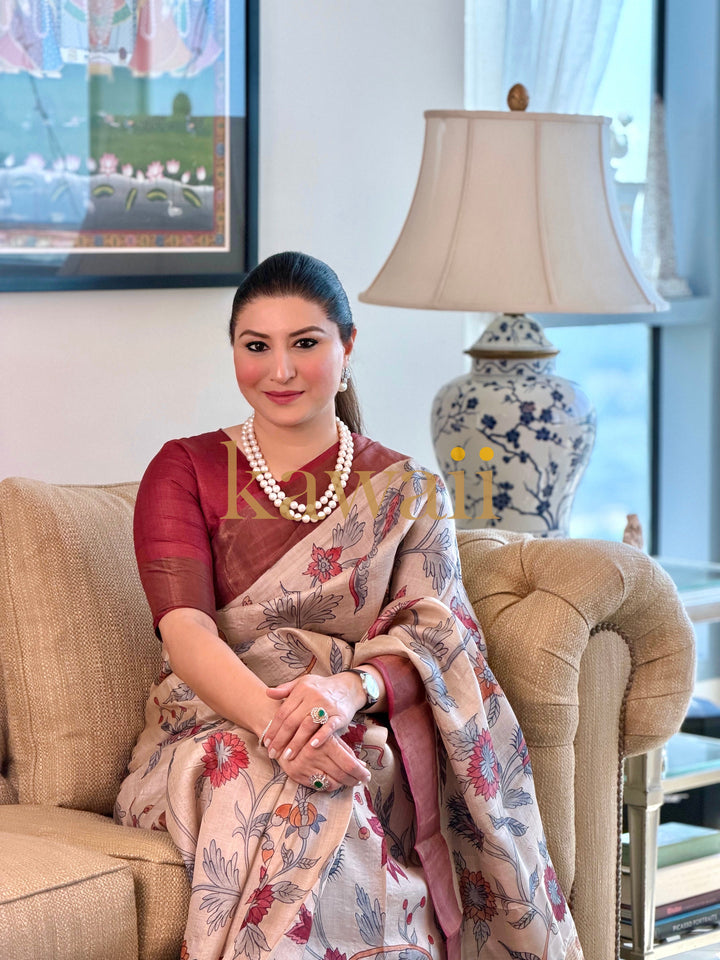 Magan Kalamkari Saree | SILK MARK CERTIFIED | SHOBITAM