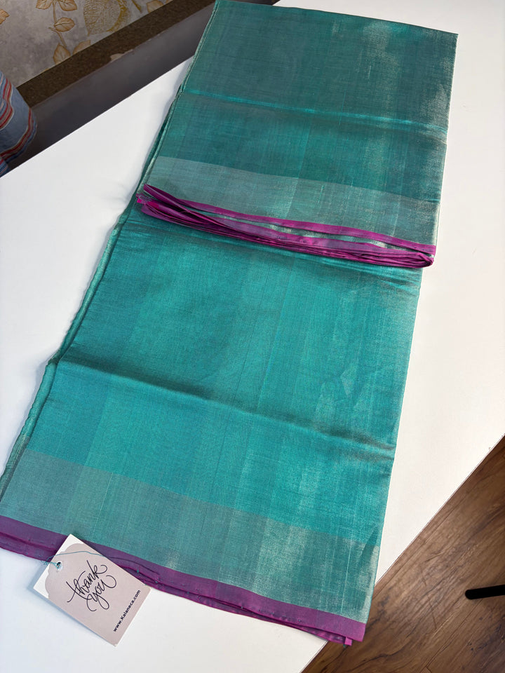 Green Zari Hues- Handwoven Uppada Tissue Saree | SHOBITAM