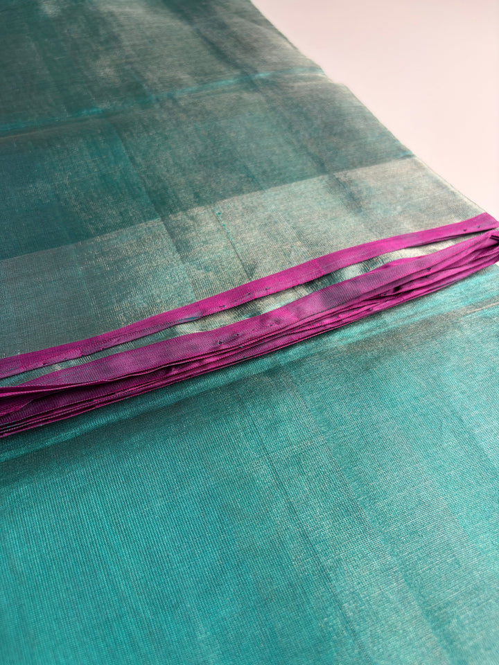 Green Zari Hues- Handwoven Uppada Tissue Saree | SHOBITAM