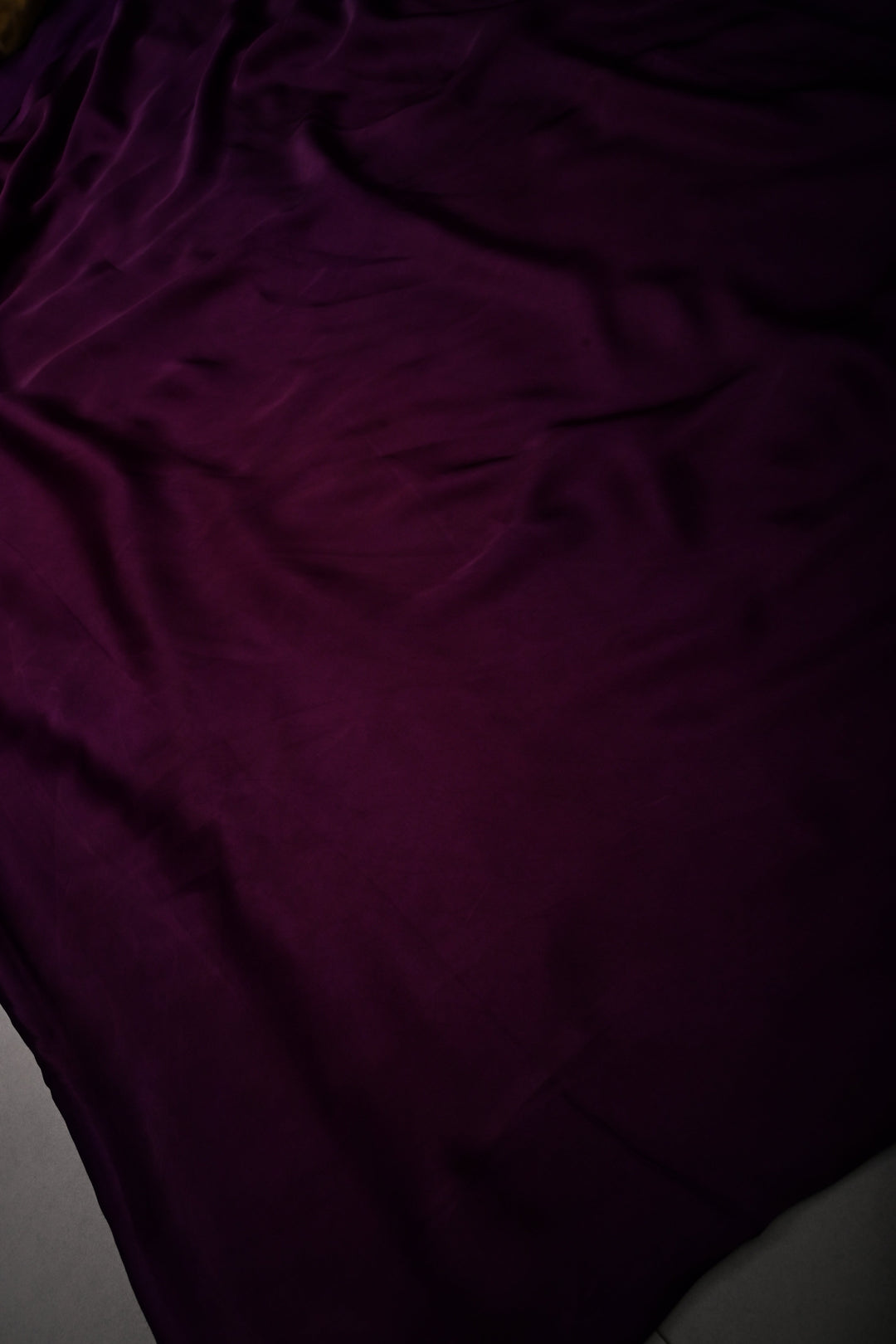 Aubergine Borderless Modal Silk Saree with Lagda Patta Crushed Tissue Pallu | SHOBITAM