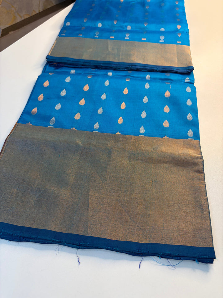 Nilambari - Handwoven Uppada Silk Saree | SILK MARK CERTIFIED | SHOBITAM