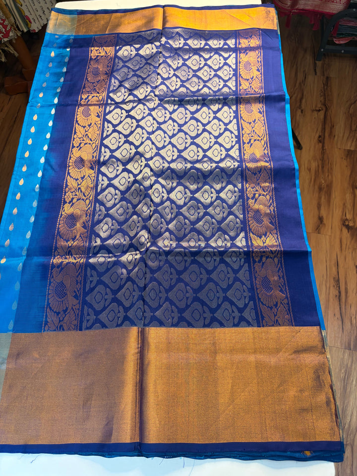 Nilambari - Handwoven Uppada Silk Saree | SILK MARK CERTIFIED | SHOBITAM