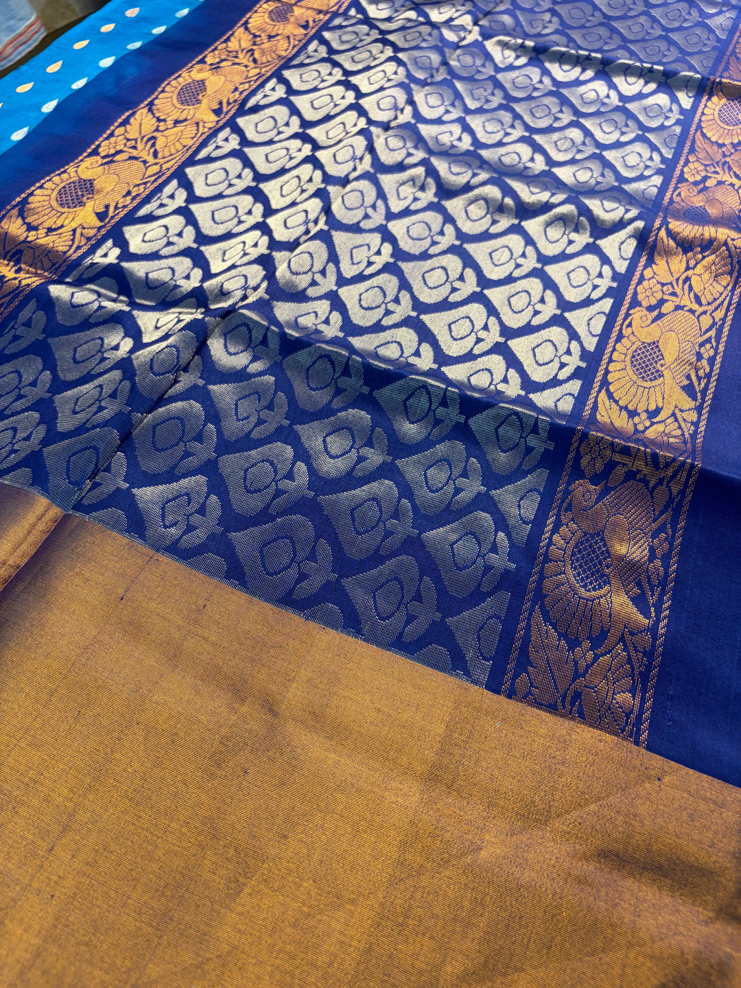 Nilambari - Handwoven Uppada Silk Saree | SILK MARK CERTIFIED | SHOBITAM