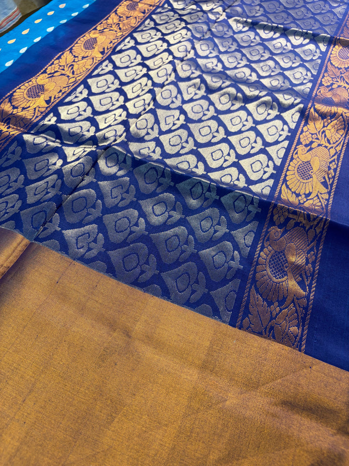 Nilambari - Handwoven Uppada Silk Saree | SILK MARK CERTIFIED | SHOBITAM