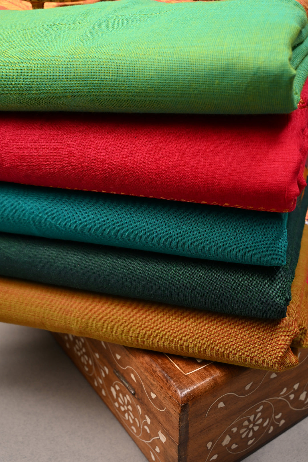 Discounted Bundle of 5 Assorted Kanchi Cotton Saree With Zari Border , No Blouse Piece | SHOBITAM