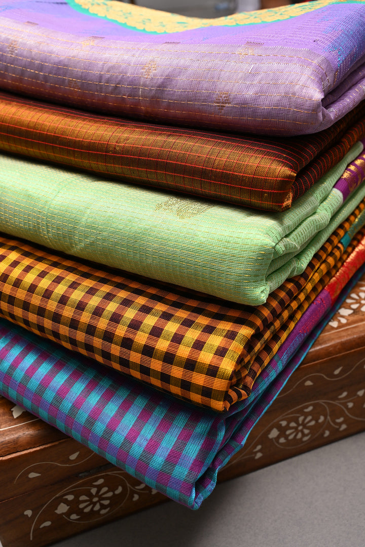 Discounted Bundle of 5 Assorted Kanchi Silk Cotton Saree for Gift Giving | SHOBITAM