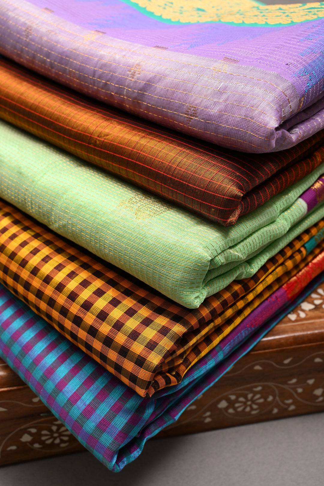 Discounted Bundle of 5 Assorted Kanchi Silk Cotton Saree for Gift Giving | SHOBITAM