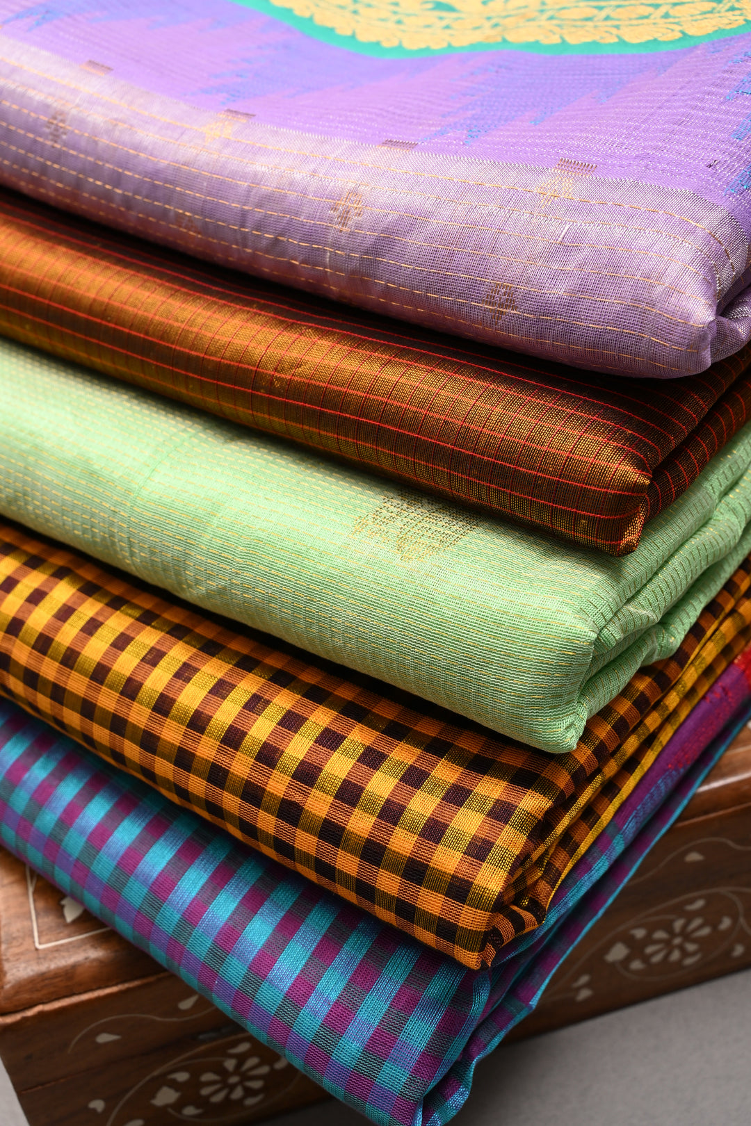 Discounted Bundle of 5 Assorted Kanchi Silk Cotton Saree for Gift Giving | SHOBITAM