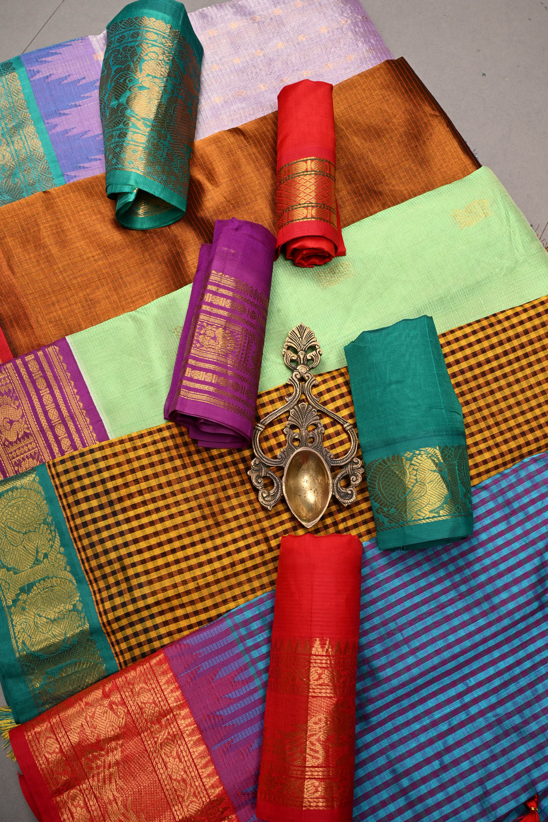 Discounted Bundle of 5 Assorted Kanchi Silk Cotton Saree for Gift Giving | SHOBITAM