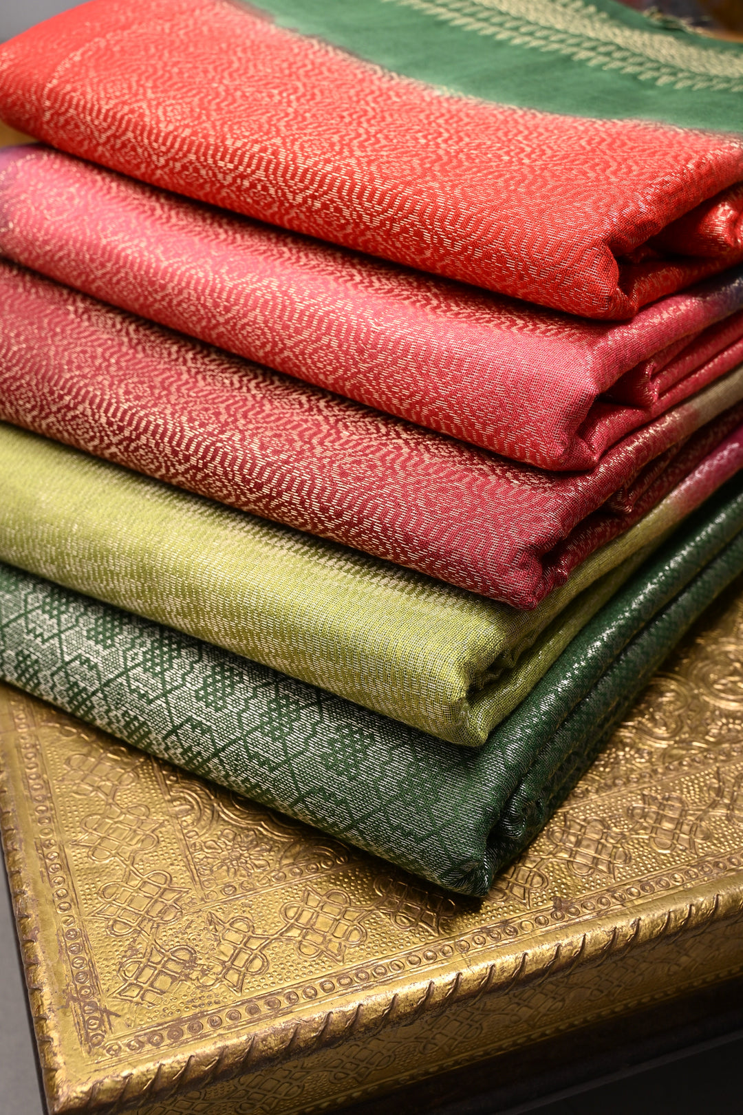 Discounted Bundle of 5 Semi Tussar Tissue Assorted Sarees for Gift Giving