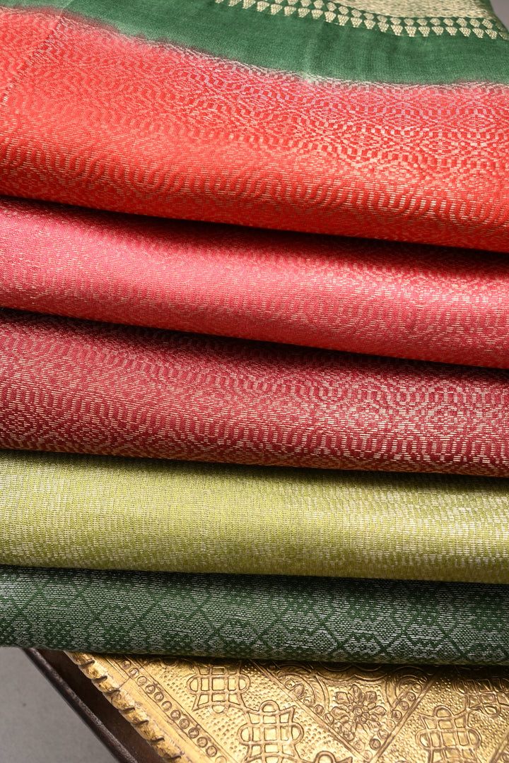 Discounted Bundle of 5 Semi Tussar Tissue Assorted Sarees for Gift Giving