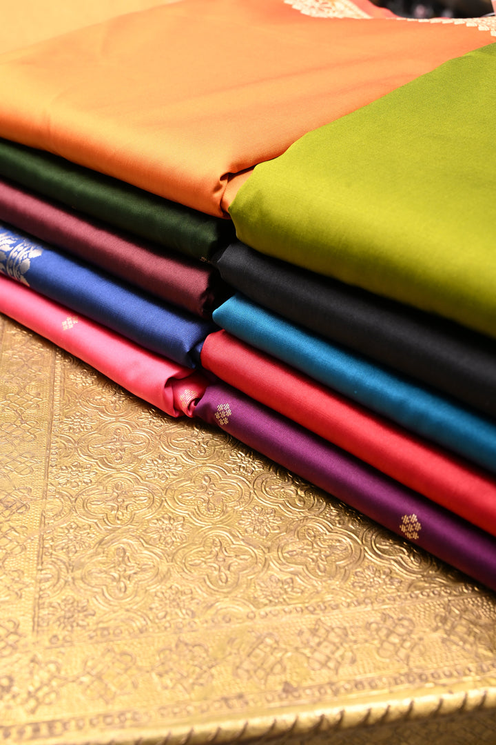 Discounted Bundle of 10 Semi Katan  Banarasi Silk Assorted Sarees for Gift Giving