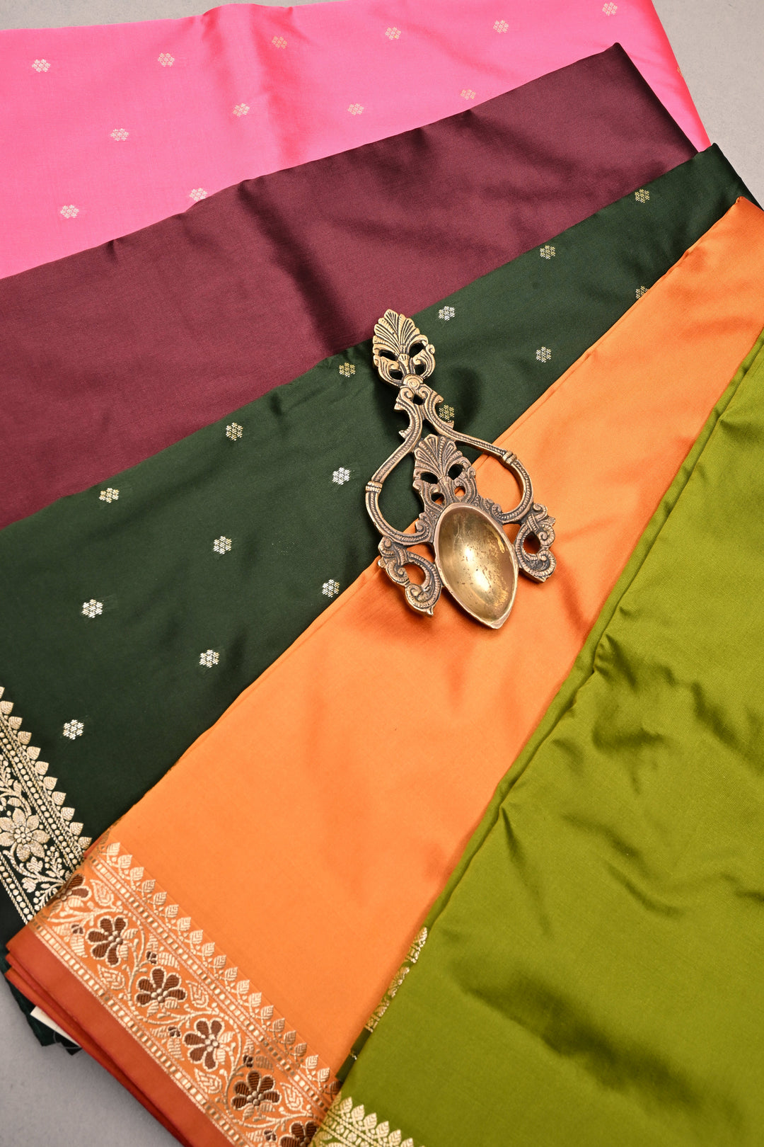 Discounted Bundle of 10 Semi Katan  Banarasi Silk Assorted Sarees for Gift Giving