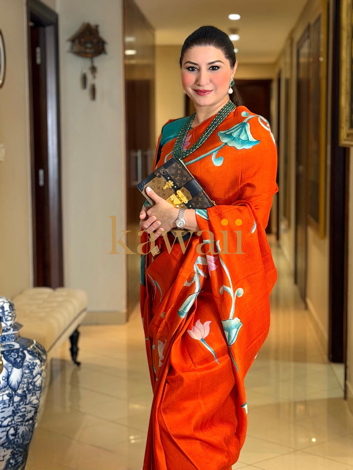 Rumi Handpainted Pichwai Saree | SILK MARK CERTIFIED | SHOBITAM