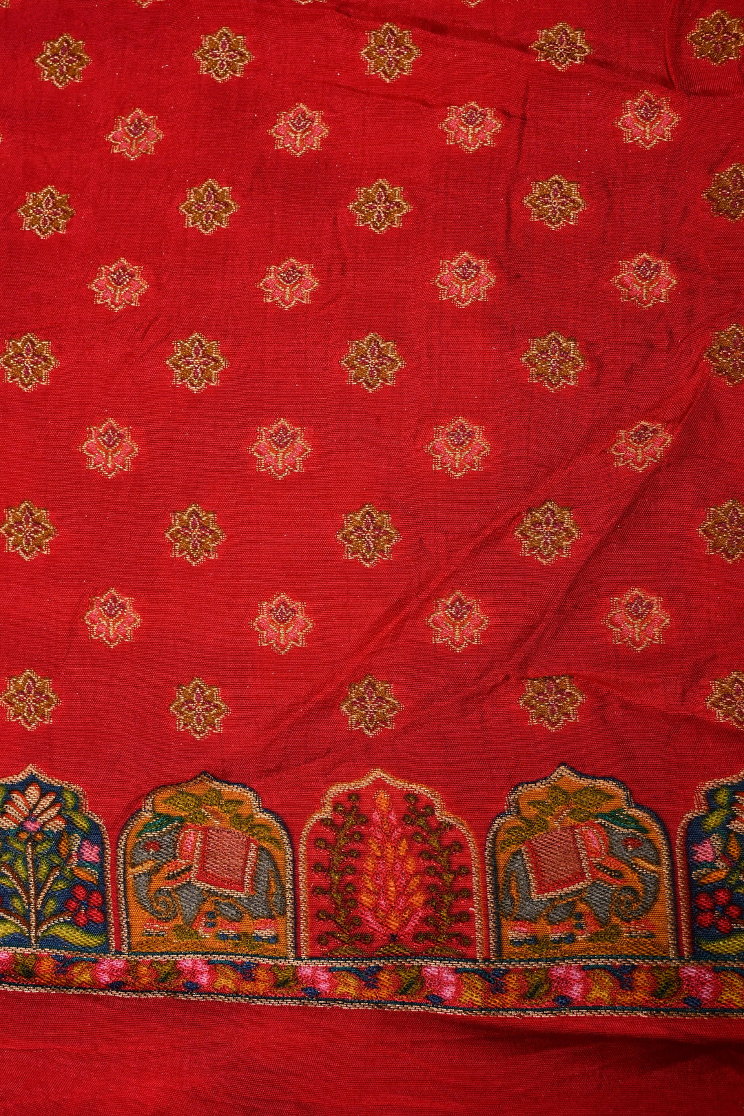 Black Vegan Viscose Silk Saree with Meenakari Brocade and Border | SHOBITAM