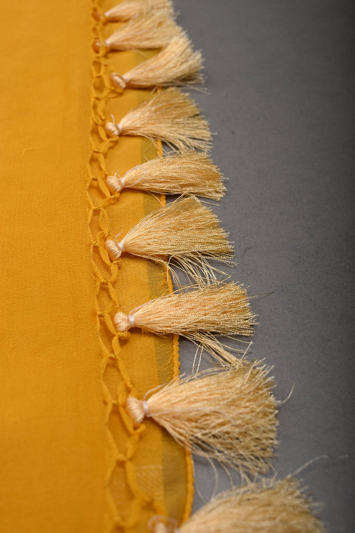 Sunflower Yellow Banarasi Silk Georgette Saree with Floral Brocade Jaal and Zari Border | SILK MARK CERTIFIED | SHOBITAM