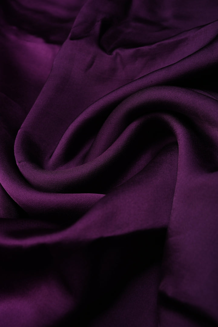 Purple Vegan Viscose Silk Saree with Zari  Border | SHOBITAM