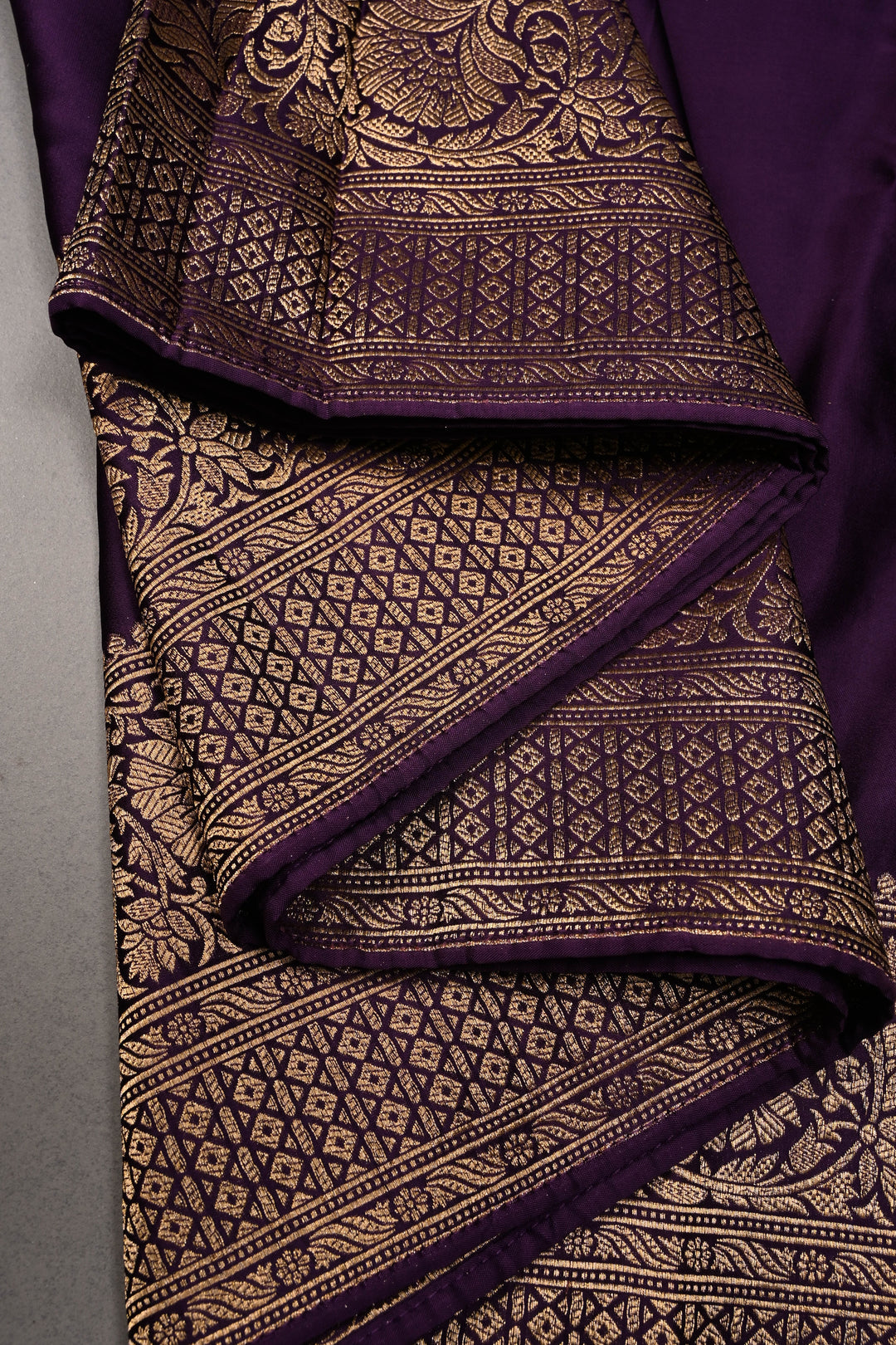 Purple Vegan Viscose Silk Saree with Zari  Border | SHOBITAM