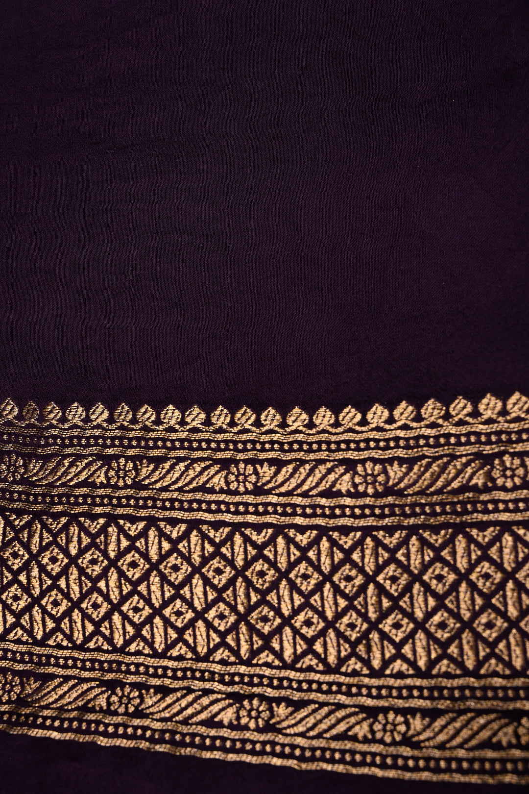 Purple Vegan Viscose Silk Saree with Zari  Border | SHOBITAM