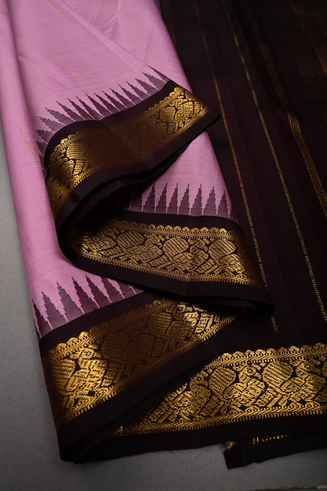 Bubblegum Pink Pure Kanjivaram Silk Saree with Rain Drops Buttas and One Side Contrast Minimal Zari Border | SILK MARK CERTIFIED | SHOBITAM