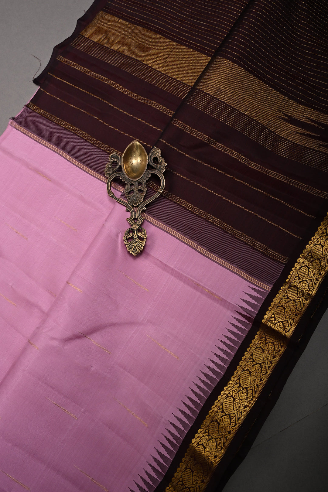 Bubblegum Pink Pure Kanjivaram Silk Saree with Rain Drops Buttas and One Side Contrast Minimal Zari Border | SILK MARK CERTIFIED | SHOBITAM