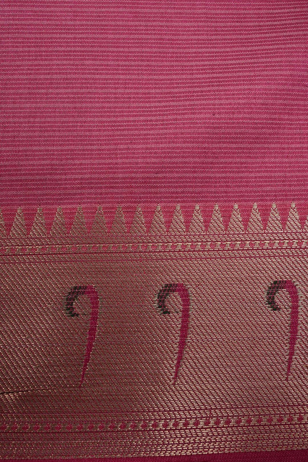 Peach Floral Embroidery on Kota Doria Cotton Saree with Muniya Zari Border | SHOBITAM