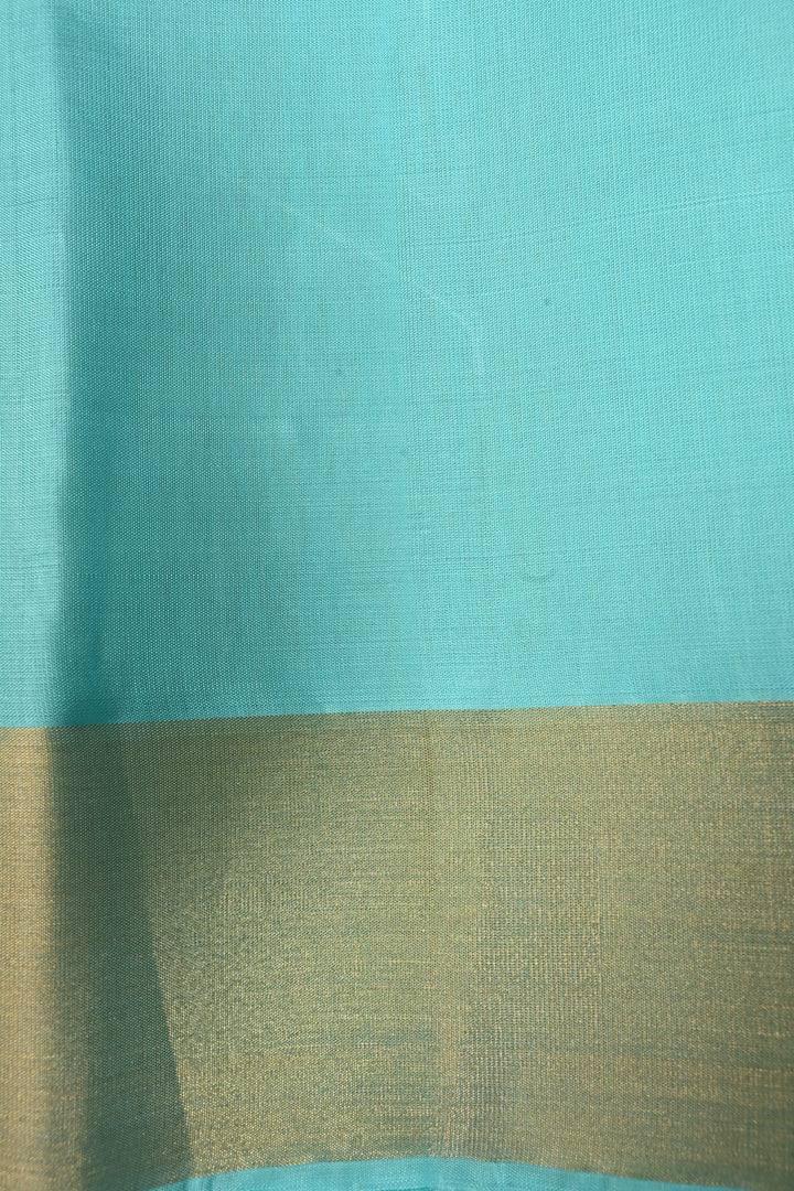 Navy Blue Kanjivaram Soft Silk Saree with Zari Buttas and Tissue Zari Border  | SILK MARK CERTIFIED | SHOBITAM