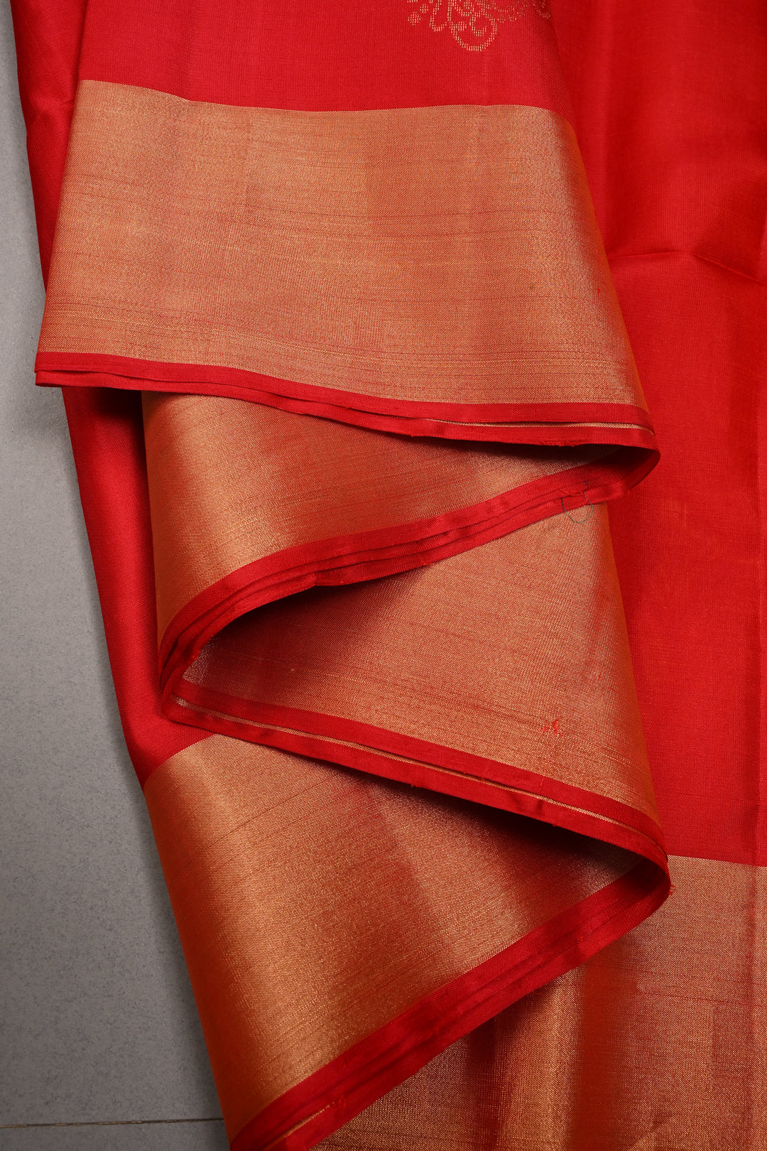 Scarlet Red Kanjivaram Soft Silk Saree with Butterflies Zari Buttas and Tissue Zari Border  | SILK MARK CERTIFIED | SHOBITAM