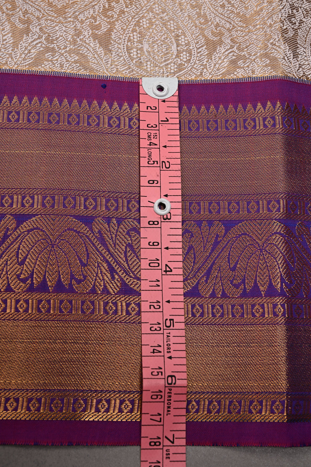 Gold-Ivory Tissue Kanjivaram Soft Semi Silk Saree with Floral Brocade Jaal and Contrast Zari Border | SHOBITAM