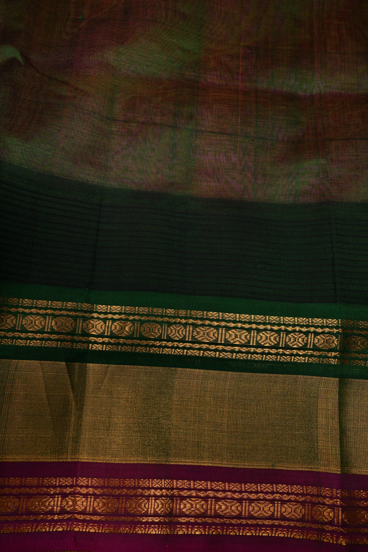 Pink Dual Tone on Kanchi Silk Cotton Saree with Zari Buttas and Contrast Tissue Zari Border | SHOBITAM
