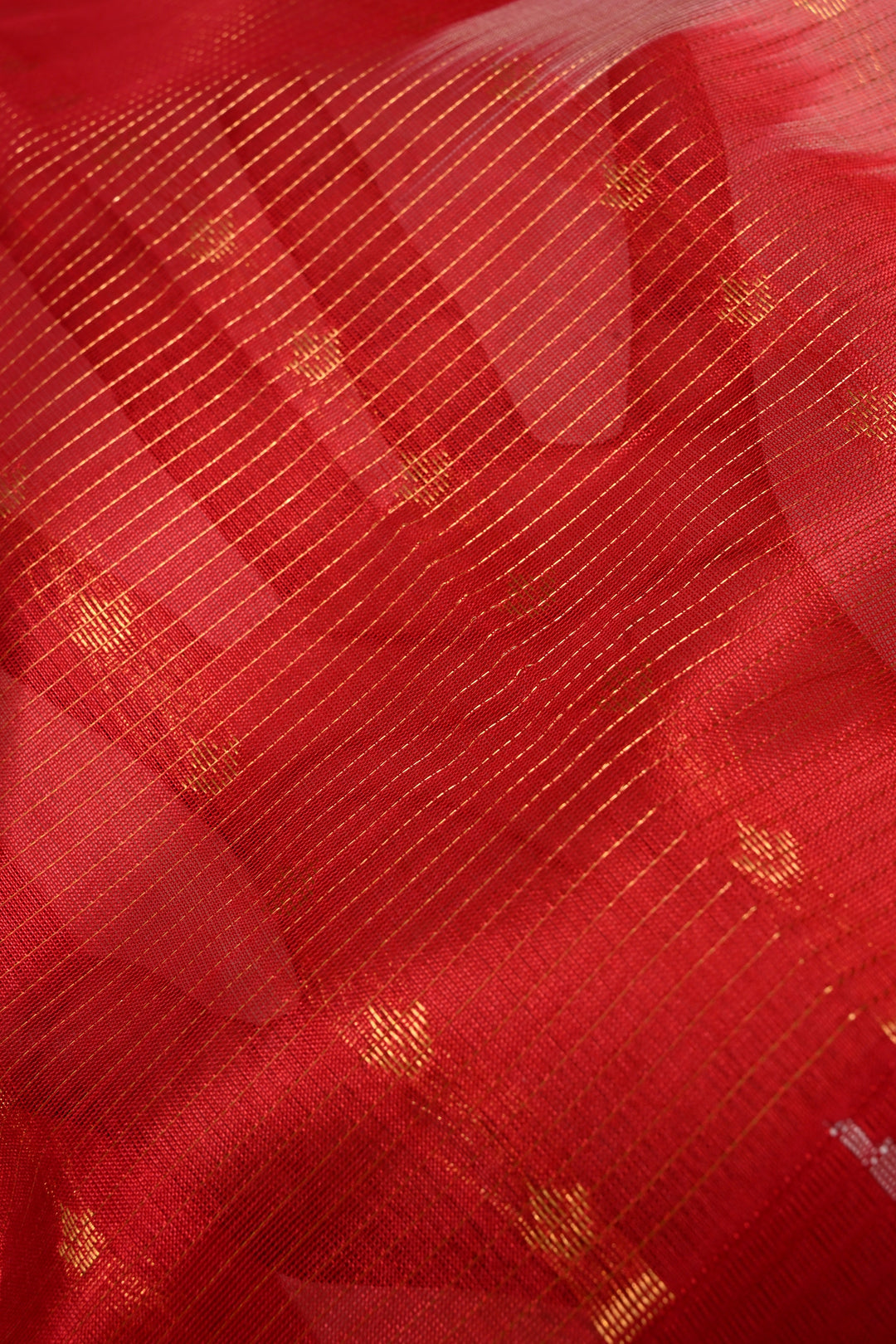 Red Vairaoosi Zari Stripes Kanchi Silk Cotton Handloom Saree with Zari Butta  and Zari Border | SHOBITAM