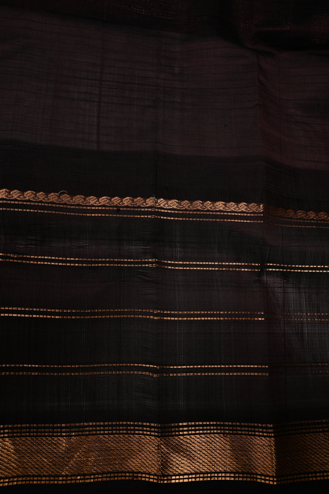 Cream Korvai Kanchi Silk Cotton Handloom Saree with Checks Pattern and  Contrast Zari Border