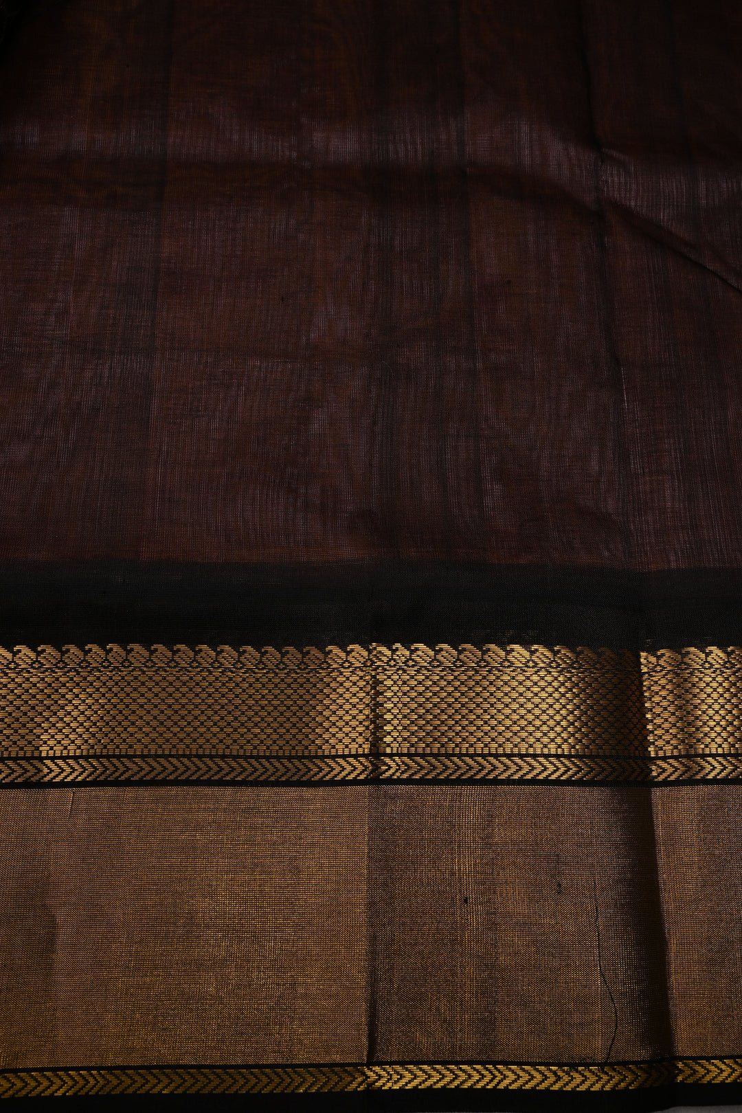 Peach Dual tone Koravi Kanchi Silk Cotton Saree with Zari Buttas and Contrast Zari Border | SHOBITAM